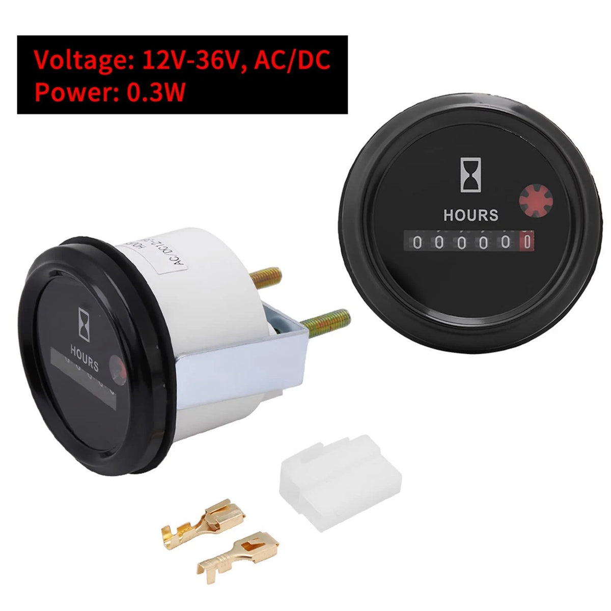 Hour Meter for DC/AC Applications (12-36V)