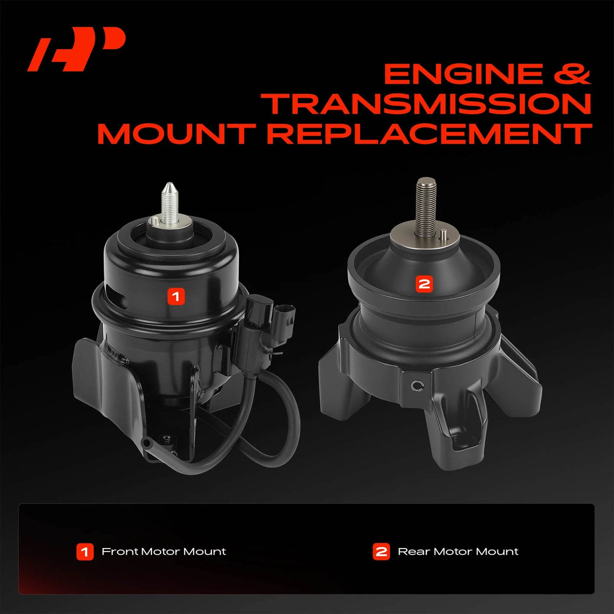 2X Engine Motor Mount for Hyundai Santa Fe, Veracruz (2007–2009) 219102B500, 3310787, A7175, A7166