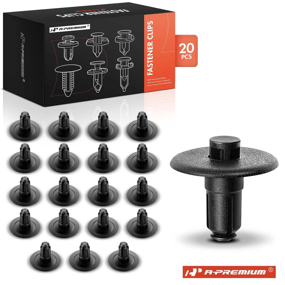 Set of 20 Nylon Radiator Support Clips for Buick (25695687, 19892)