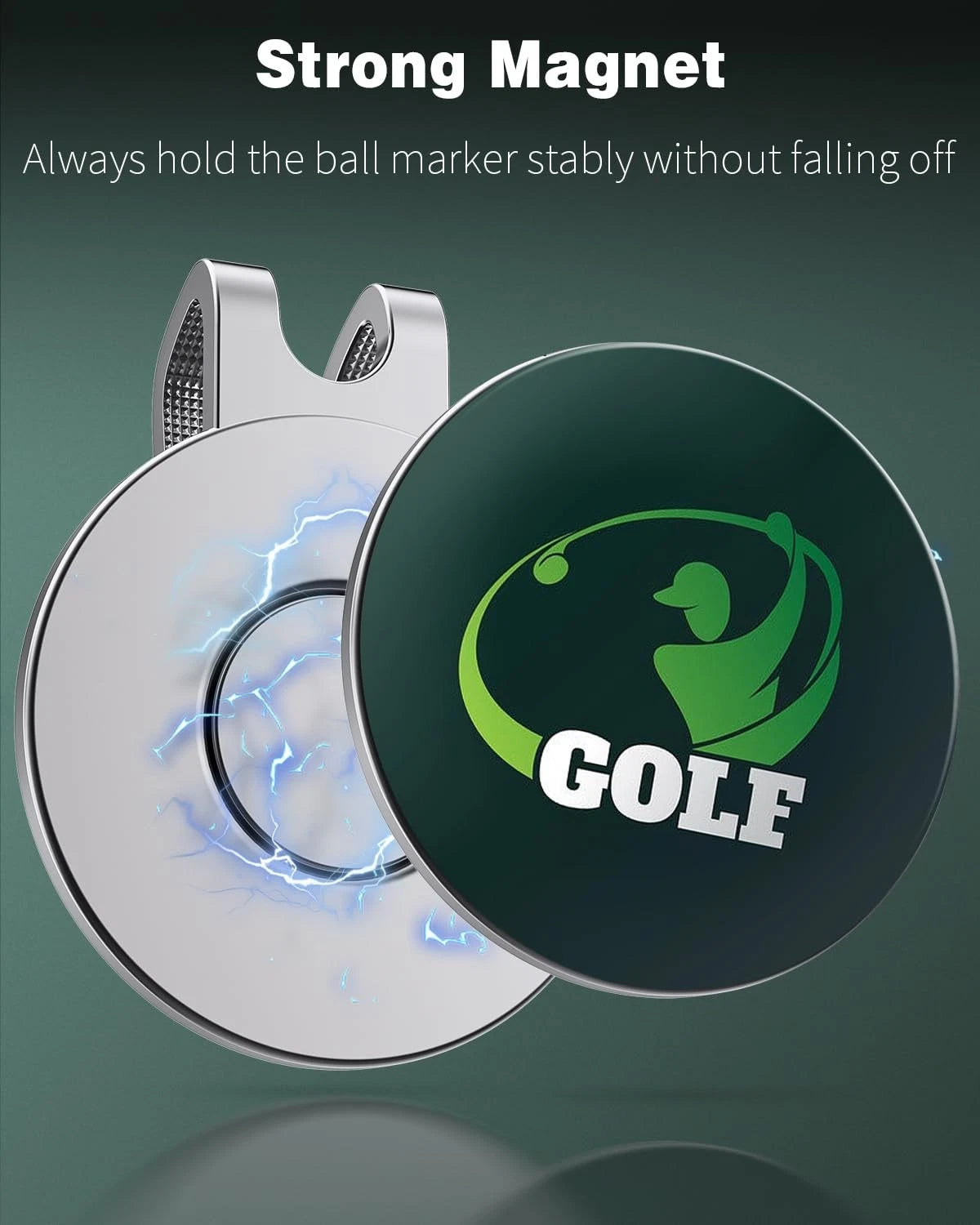 3X Magnetic Ball Marker Holders for Golf Hats - Silver