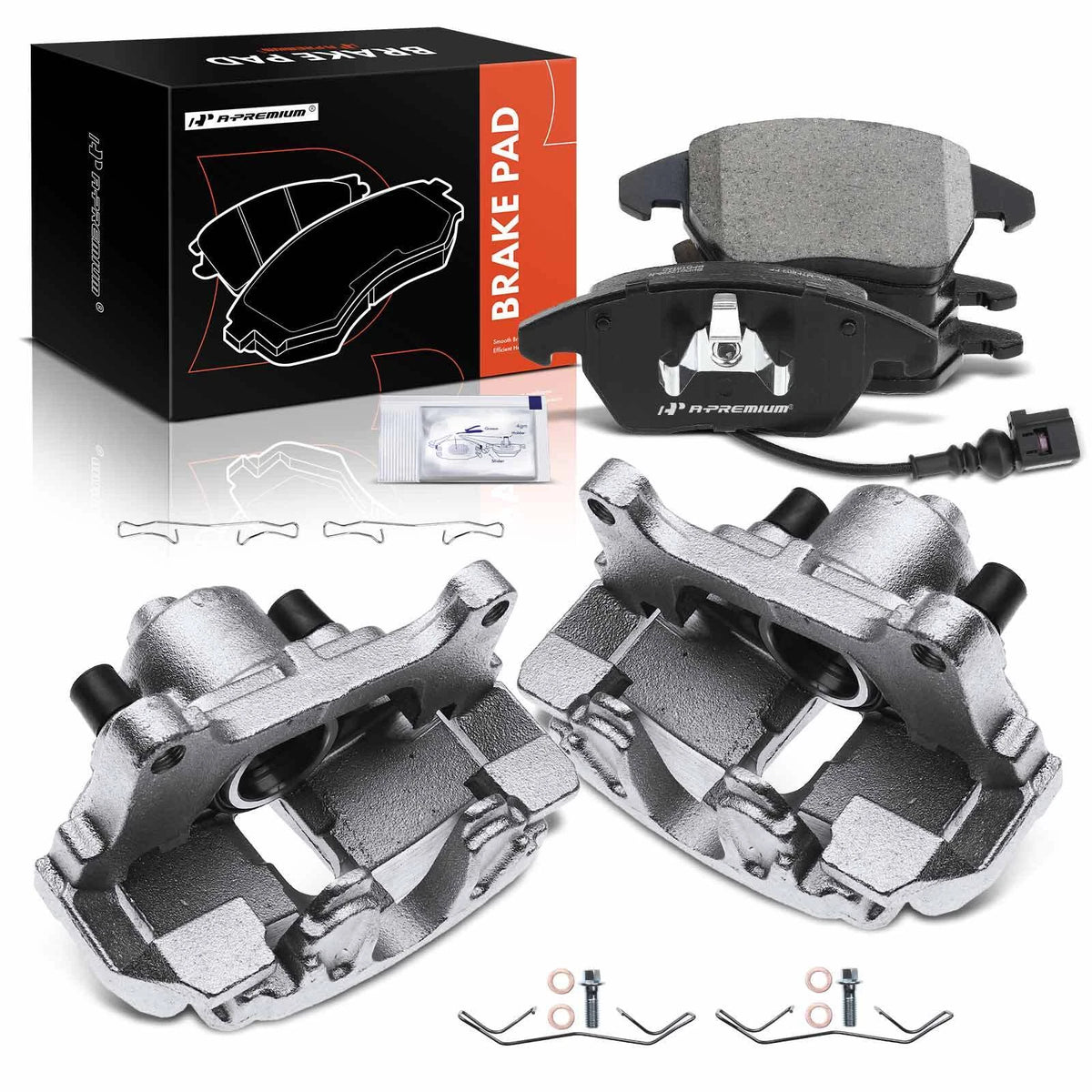 Front Brake Caliper + Brake Pad for Audi A3 TT VW Eos Passat Beetle (EHT1107H, SGD1107C, PGD1107C, P85075N)