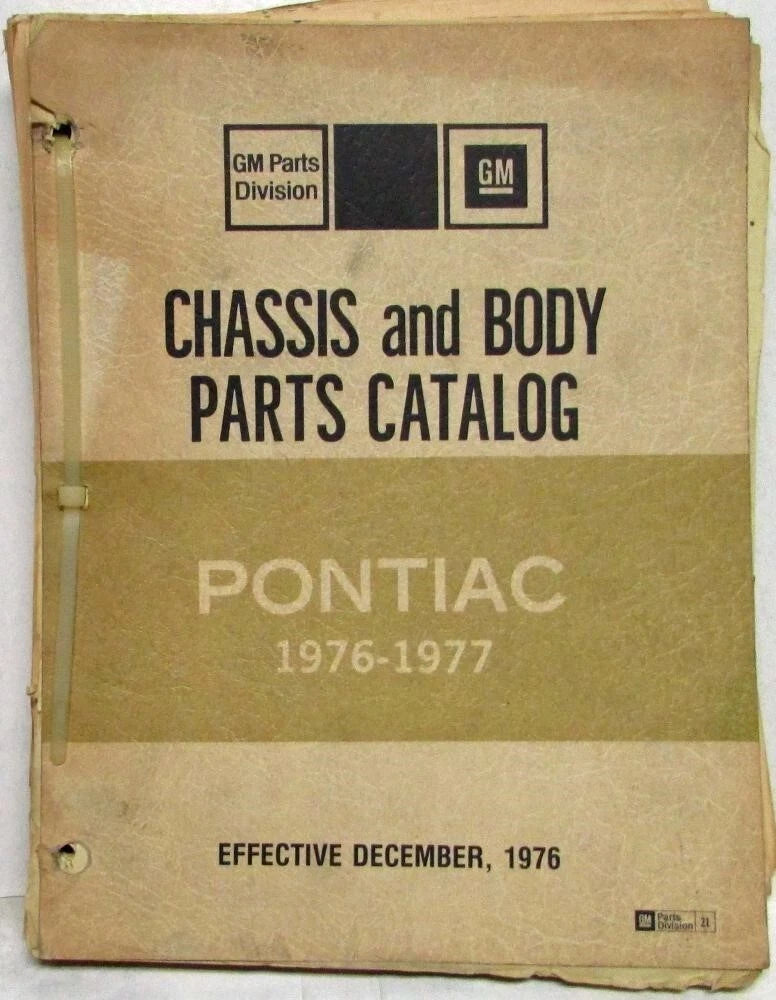 Chassis Body Parts Book for Pontiac Firebird Trans Am LeMans Ventura (1976–1977)