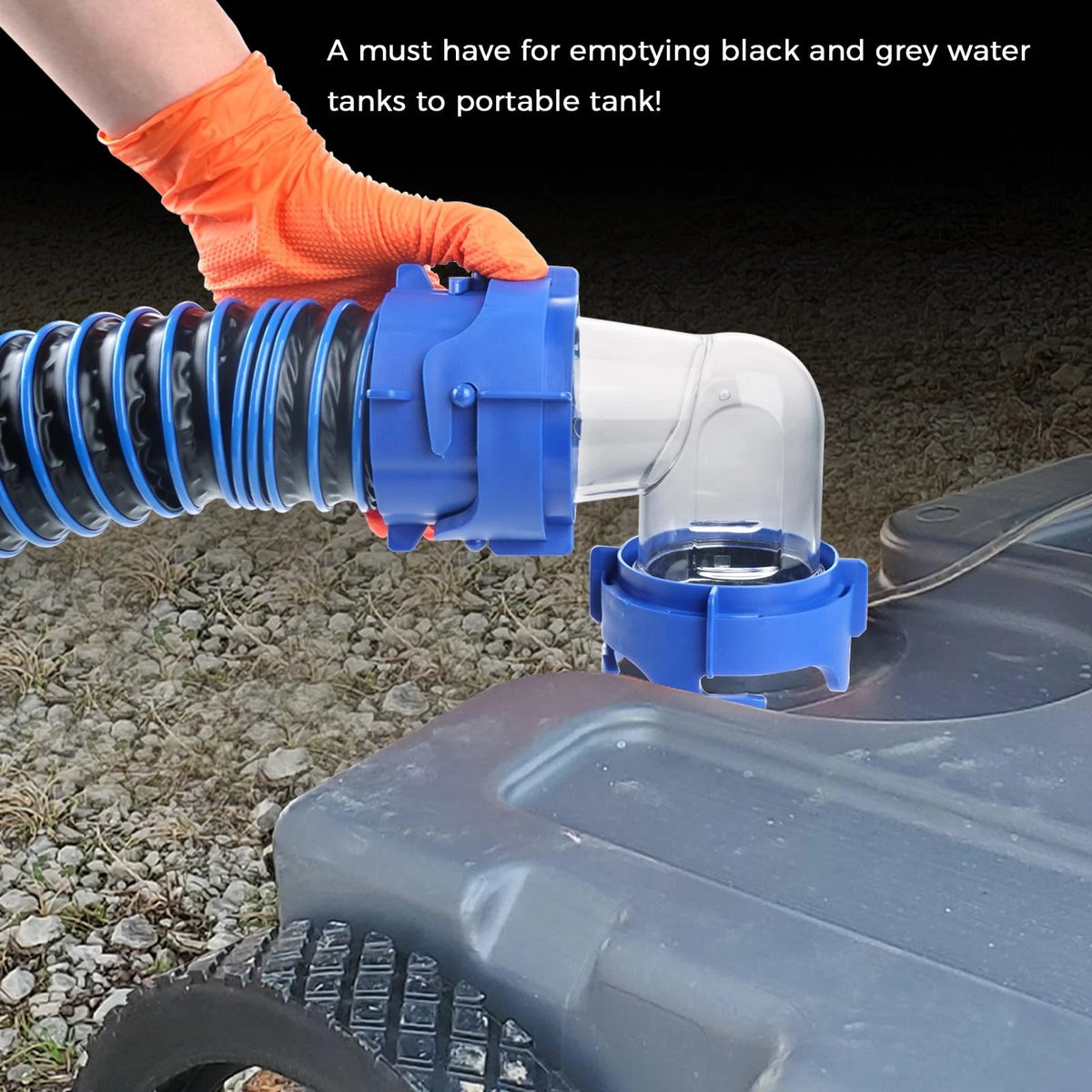 3FT RV Sewer Hose for RVs (Heavy-Duty Black Tank)