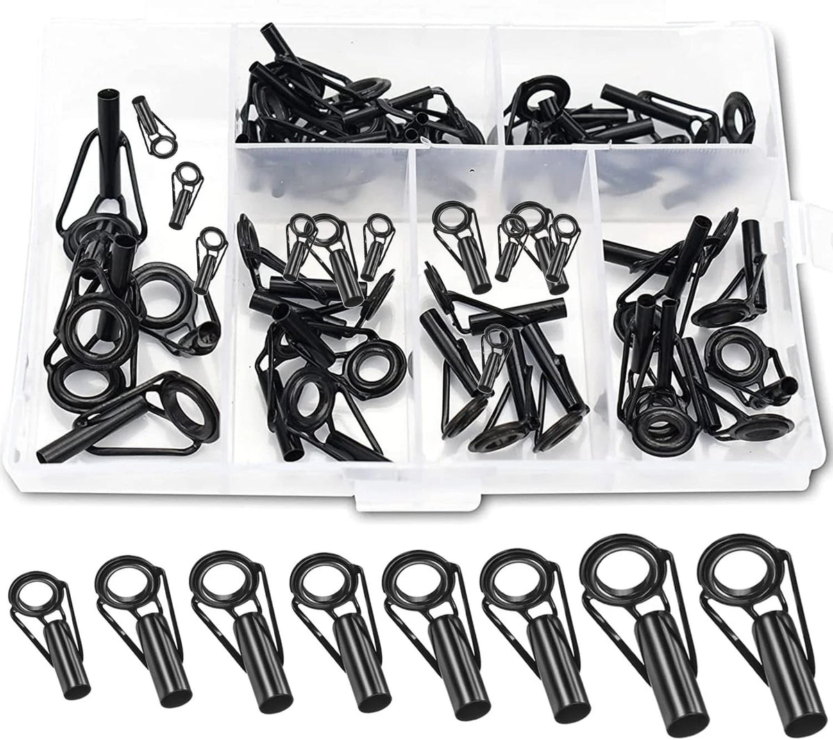 40 Pcs Fishing Rod Tip Repair Kit - Stainless Steel & Ceramic Guides