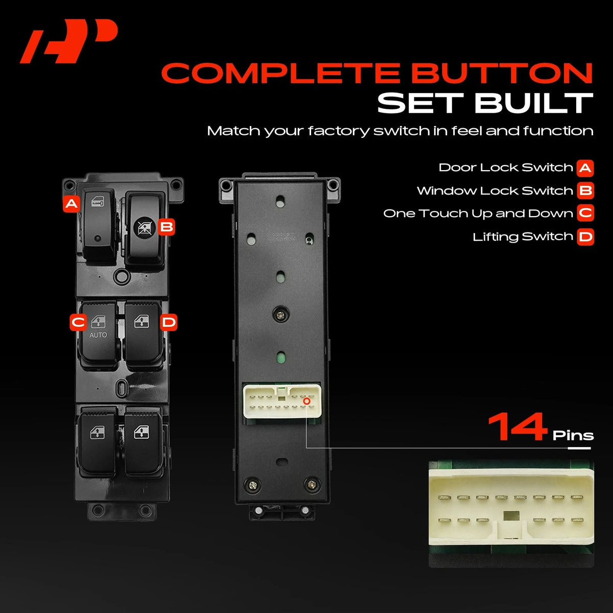 Front Left Power Window Switch for Hyundai Santa Fe (2007–2011) 93570-2B100