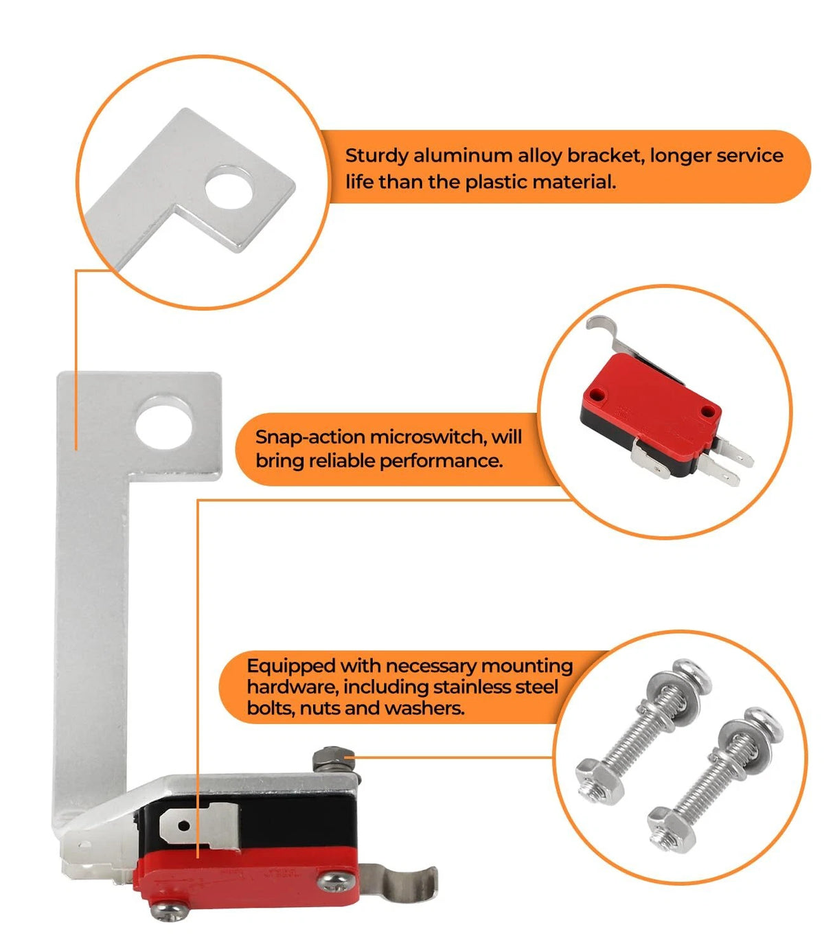Kickdown Microswitch Bracket for Edelbrock Carburetors TH400 ST300 ST400