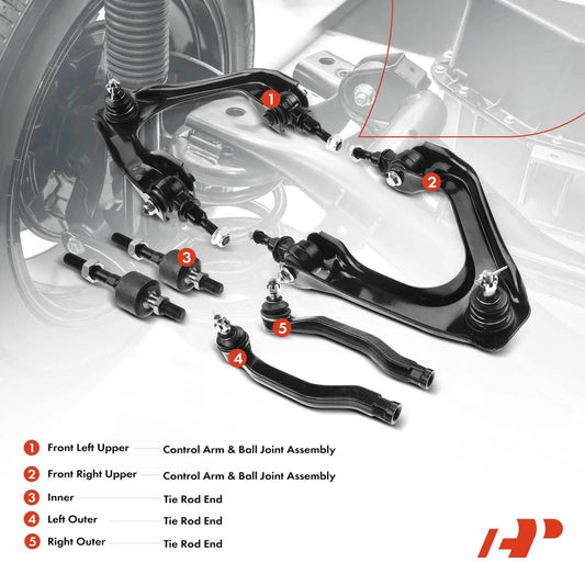Set of 6 Front Upper Control Arms w/ Ball Joints for Honda Accord (2018–2023) - 51450SM1A03, 51450SM4023, 51450SM4A02, 51450SM4A03, EV283, K9815, K9816, ES3154, ES3153