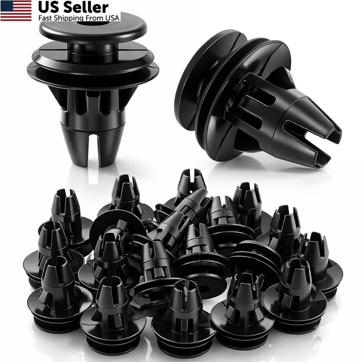 20PCS Tail Light Retainer Clips for (One Size, Black)