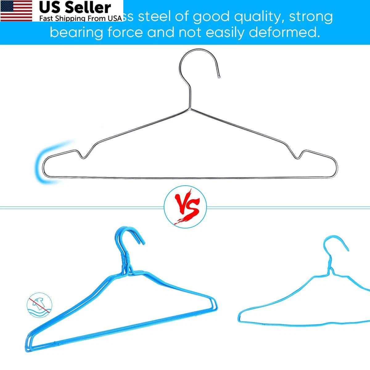 10 Pack Wire Coat Hangers for