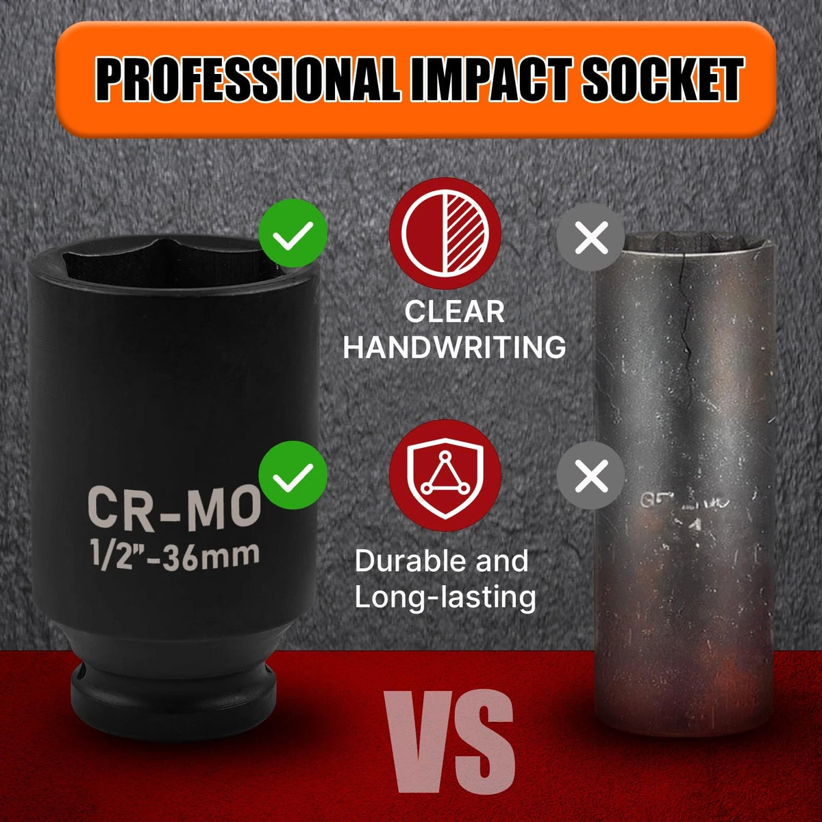 21mm Deep Impact Socket for EGOFIX 1/2" Drive (CR-MO)