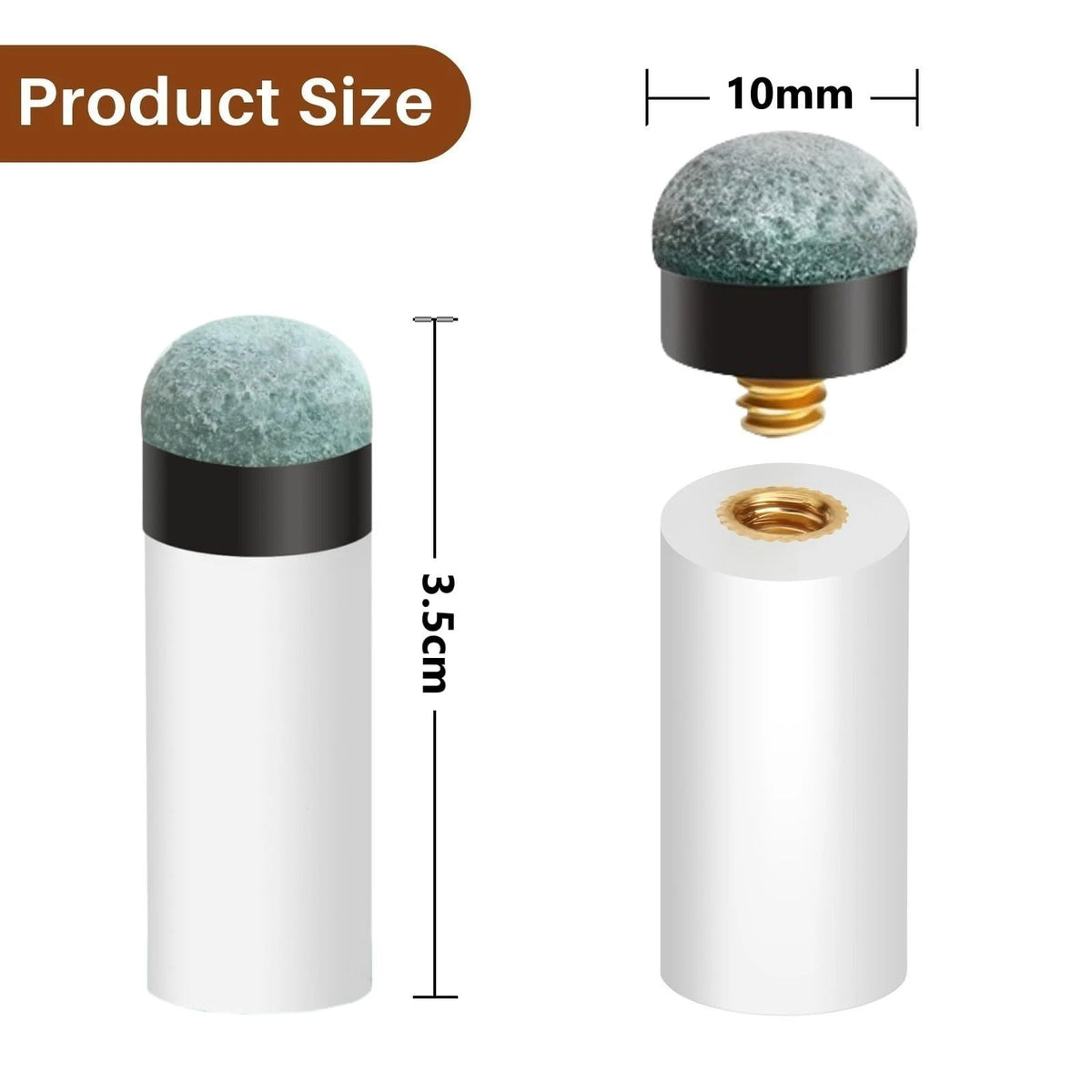 12 PCS Screw on Pool Cue Tips Replacement Kit for Sinsilvie