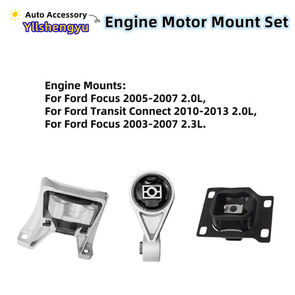 Engine Motor Transmission Mount Kit for Ford Transit Connect & Focus (2010–2013)