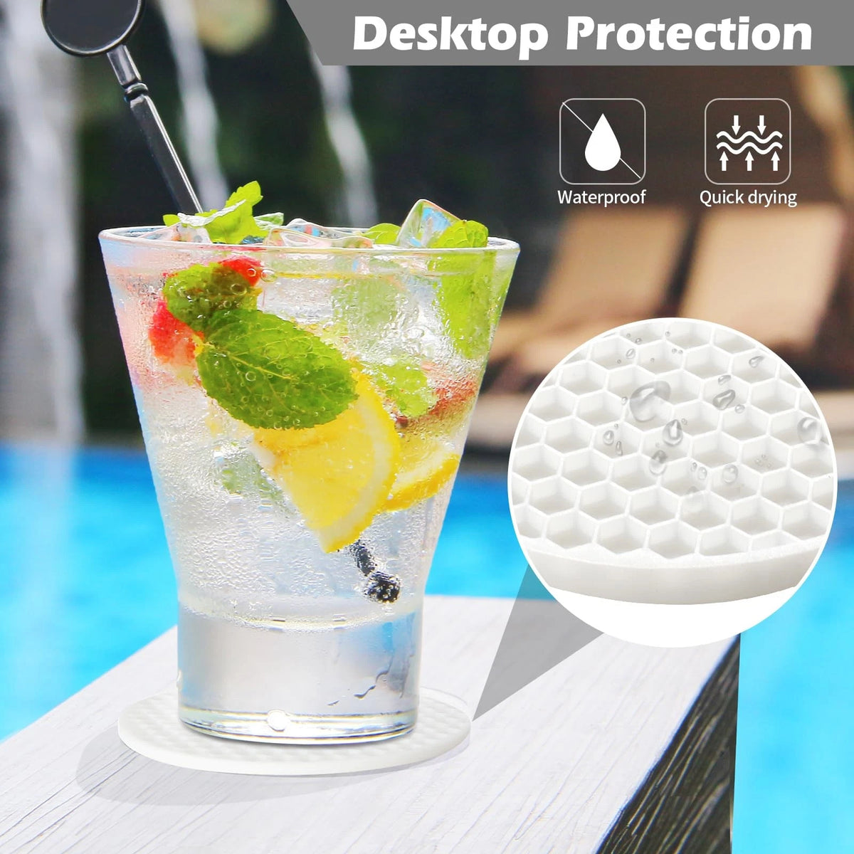 Silicone Coasters Set of 8 for Drinks, Beer & Coffee