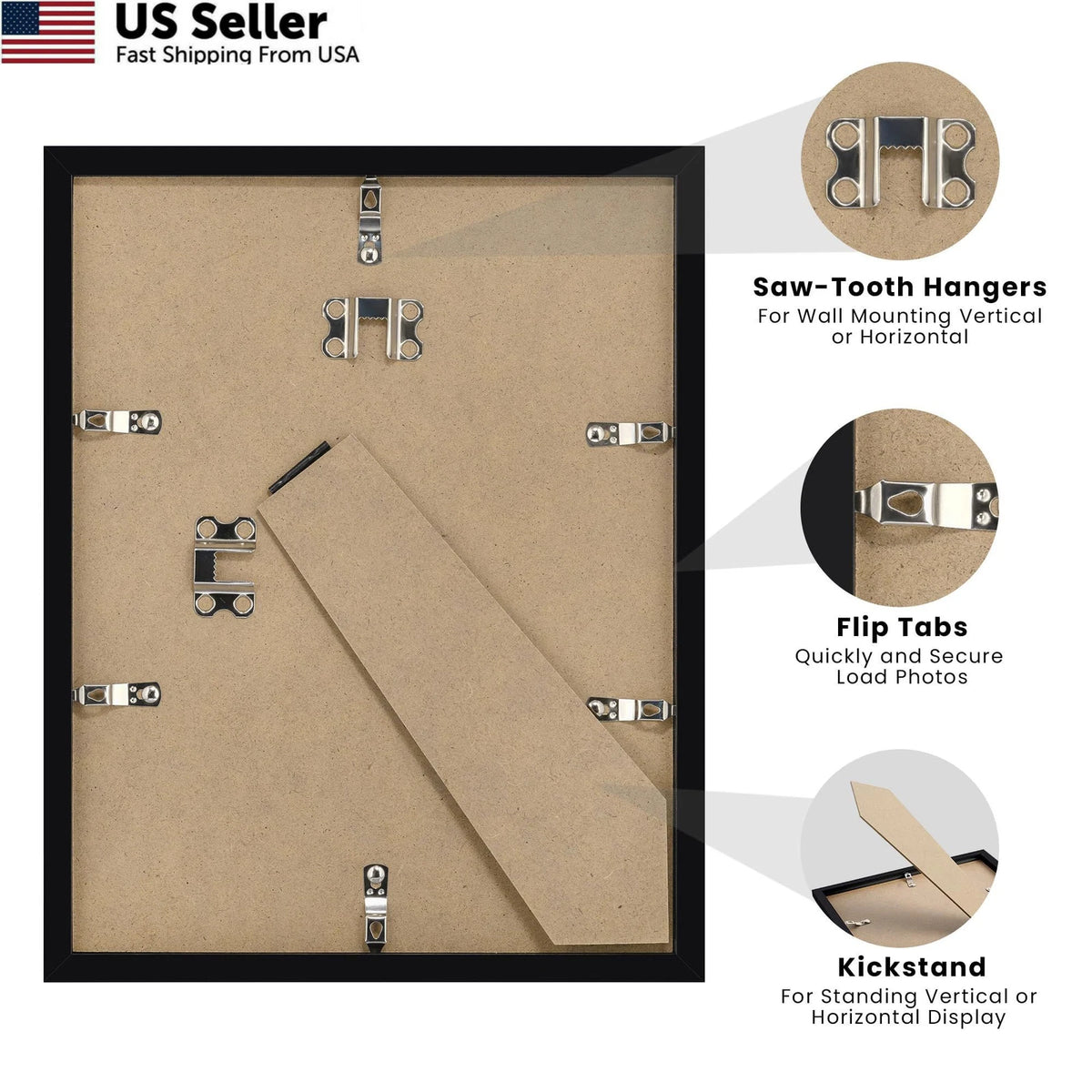 Certificate Frame for 8.5x11 Black Clear Plexiglass