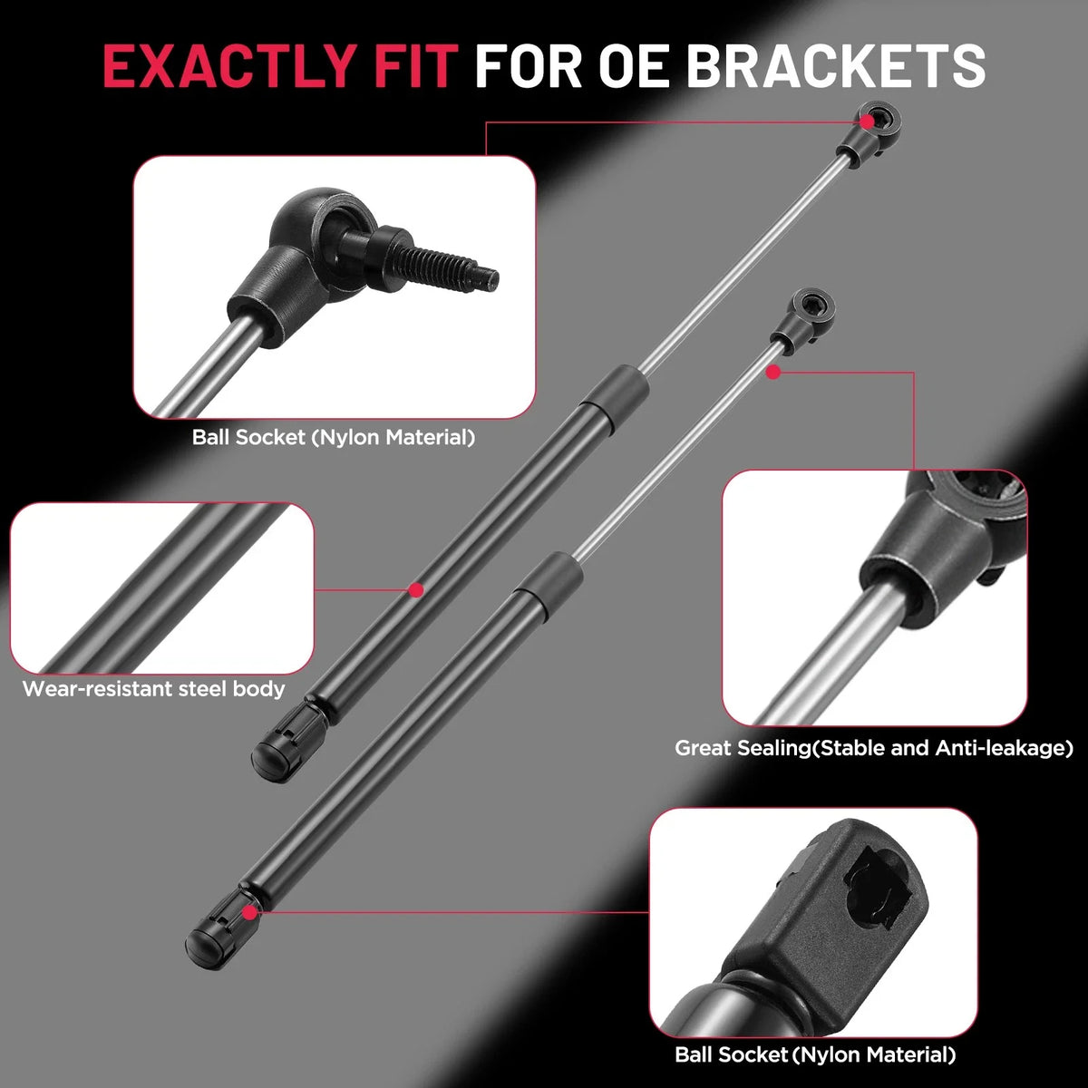 2X Liftgate Struts for 1999-2004 Jeep Grand Cherokee Rear