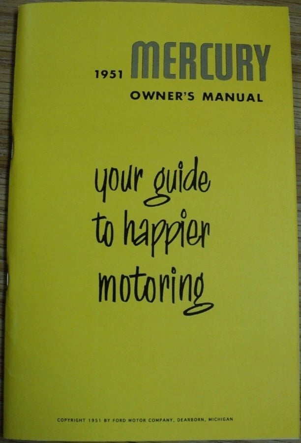 Owners Manual for Mercury Monterey (1951)