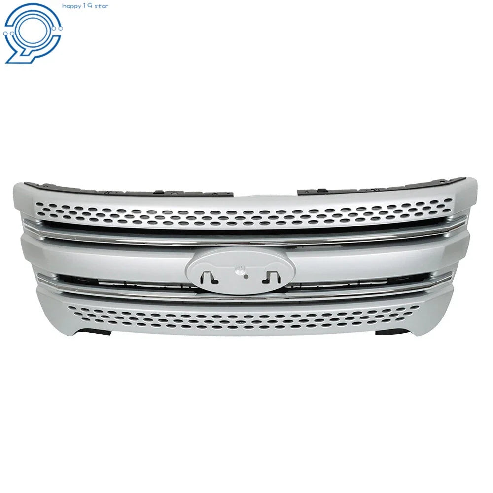 Front Bumper Grille Assembly in Silver for Ford Explorer 2011-2015
