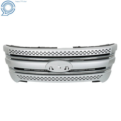 Front Bumper Grille Assembly in Silver for Ford Explorer 2011-2015