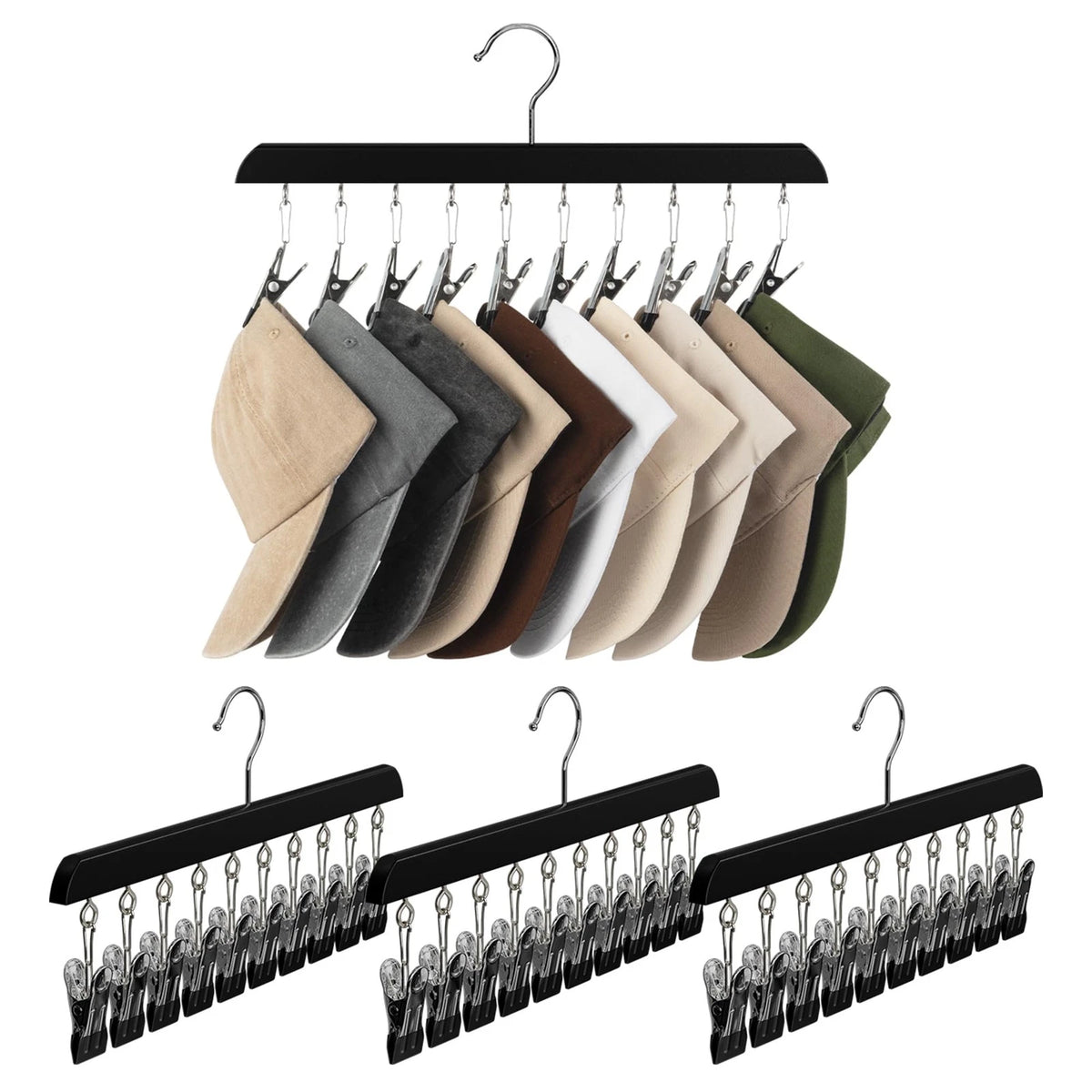 4 Pack Hat Rack for Closet Organizer and Storage for Baseball Caps