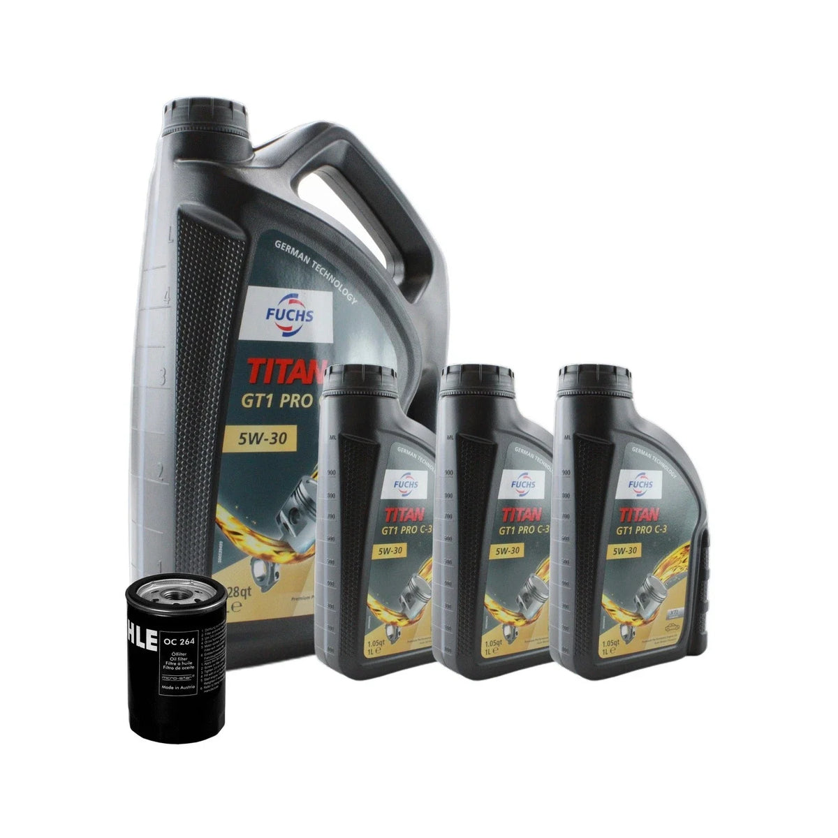 Engine Oil Change Kit for Audi RS6 4.2 V8 BCY (2002–2010) - 8L Fuchs TITAN GT1 PRO C-3 5W-30
