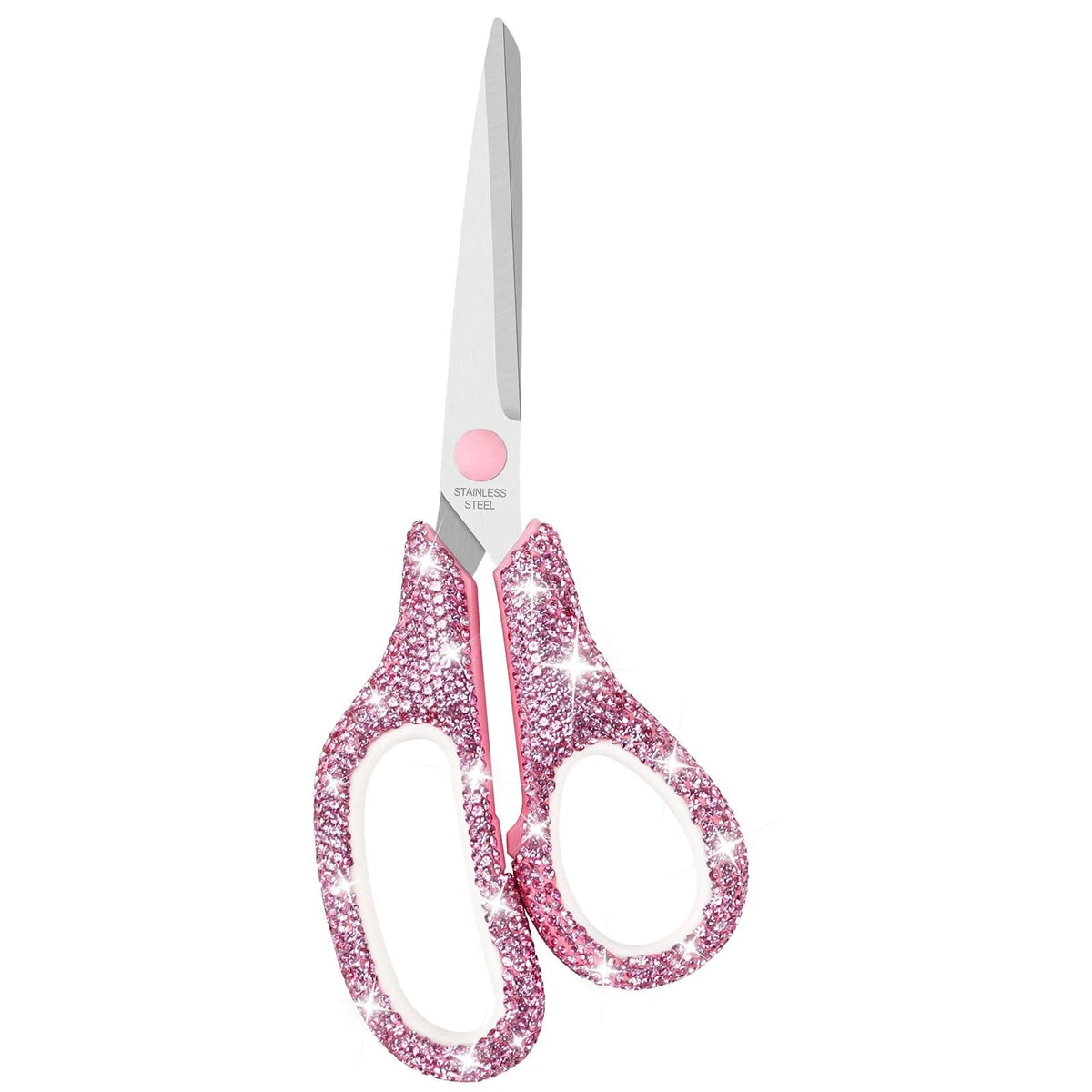 7.8-Inch Pink Rhinestone Scissors for Office