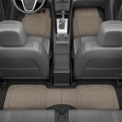 Set of 4 Universal Heavy Duty Rubber Car Floor Mats All-Weather Trimmable