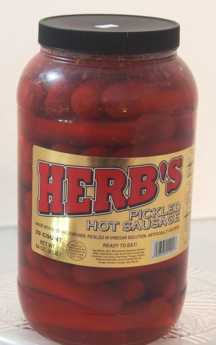 1 Gal. Jar of Red Hot Pickled Sausage (39 Count) Beef & Chicken