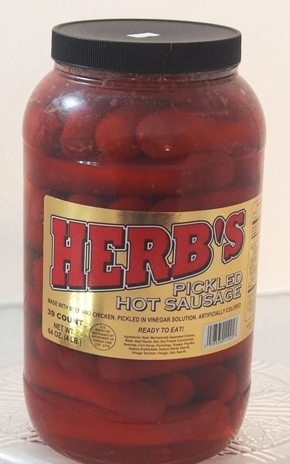 1 Gal. Jar of Red Hot Pickled Sausage (39 Count) Beef & Chicken