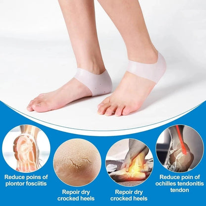 1 Pair Silicone Gel Elastic Heel Socks for Cracked Foot Moisturizing (N/A)