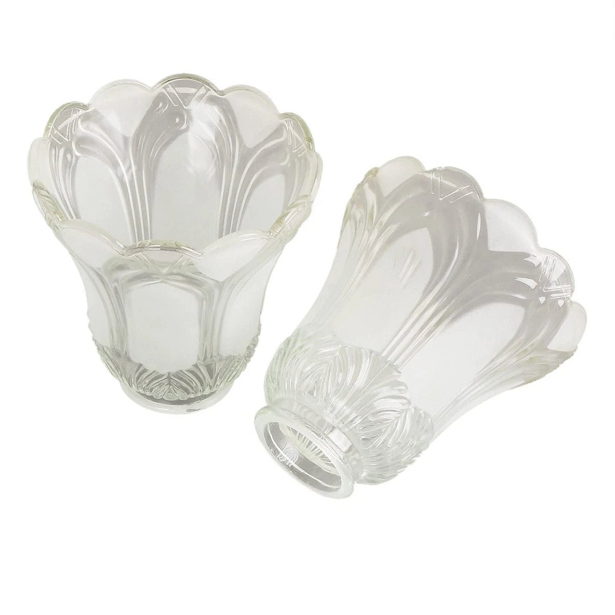 2 Pack Bell Shaped Glass Shade Replacement Globe for Light Fixture