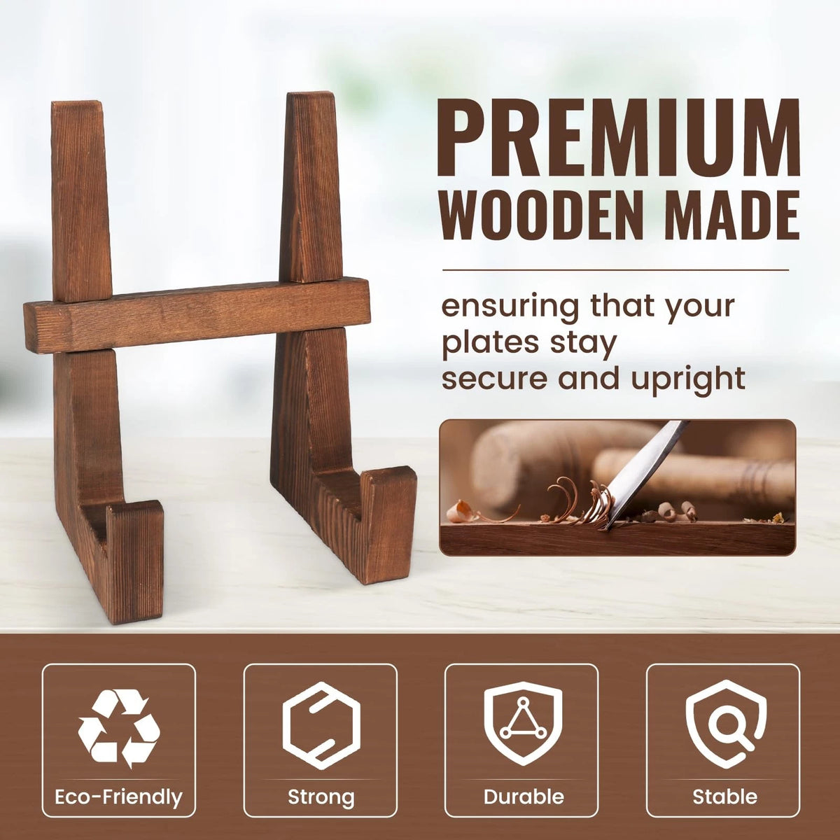 Wooden Plate Stand for Display (8.8 Inch)