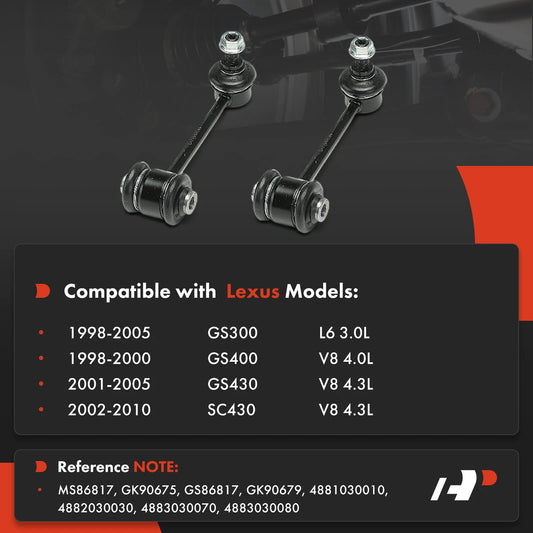 Set of 4 Suspension Stabilizer Bar Links for Lexus GS300 SC430 (4881030010, 4882030030, 4883030070, 4883030080, GK90675, GK90679, GS86817)