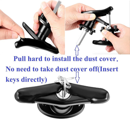 T Handle Lock Set for Truck Cap Topper (Black)