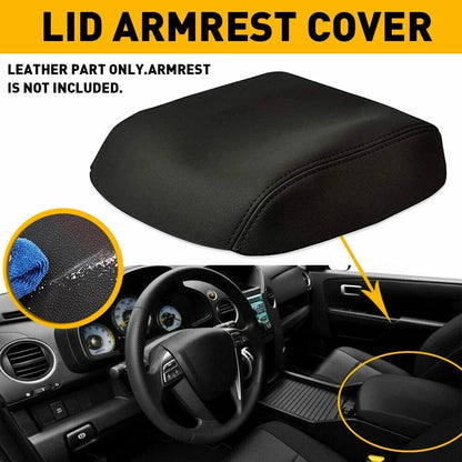 Black Leather Armrest Console Lid for Honda Pilot (2009-2015)