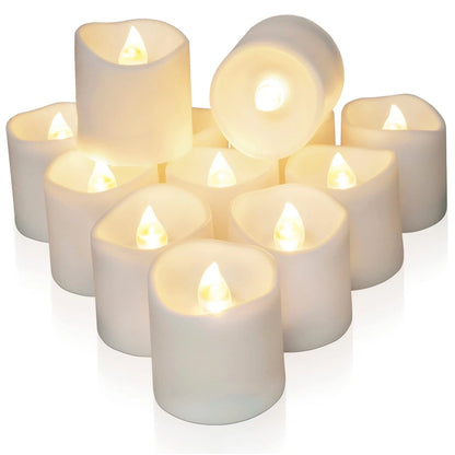 12-Pack Flameless LED Candles for Home Decor (Warm Light)