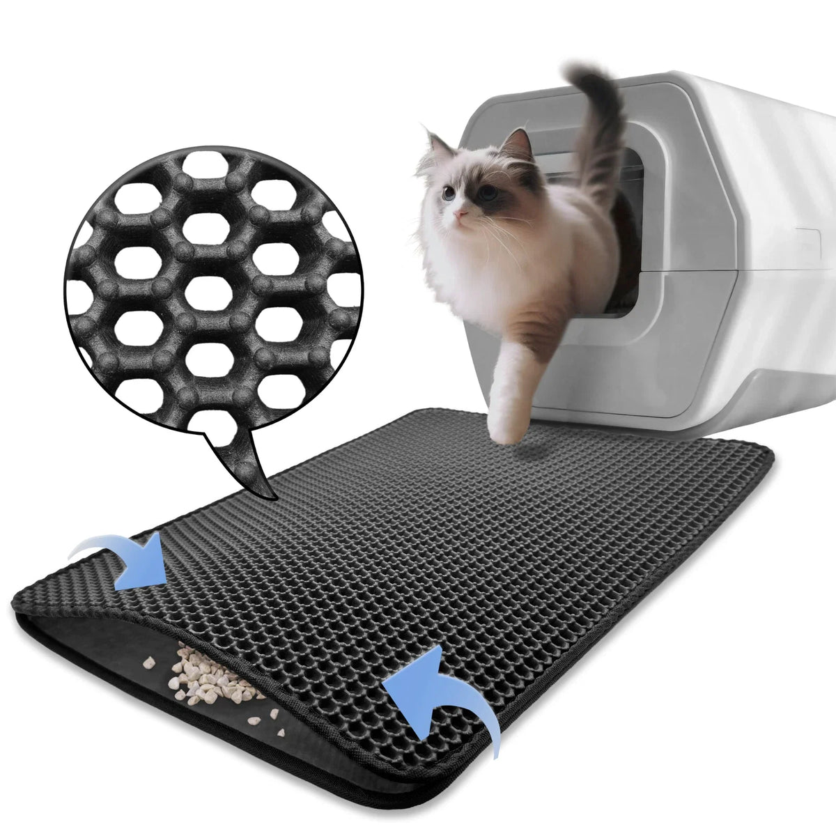 Rubber Litter Mat Double Layer for Black Cat (65X55)