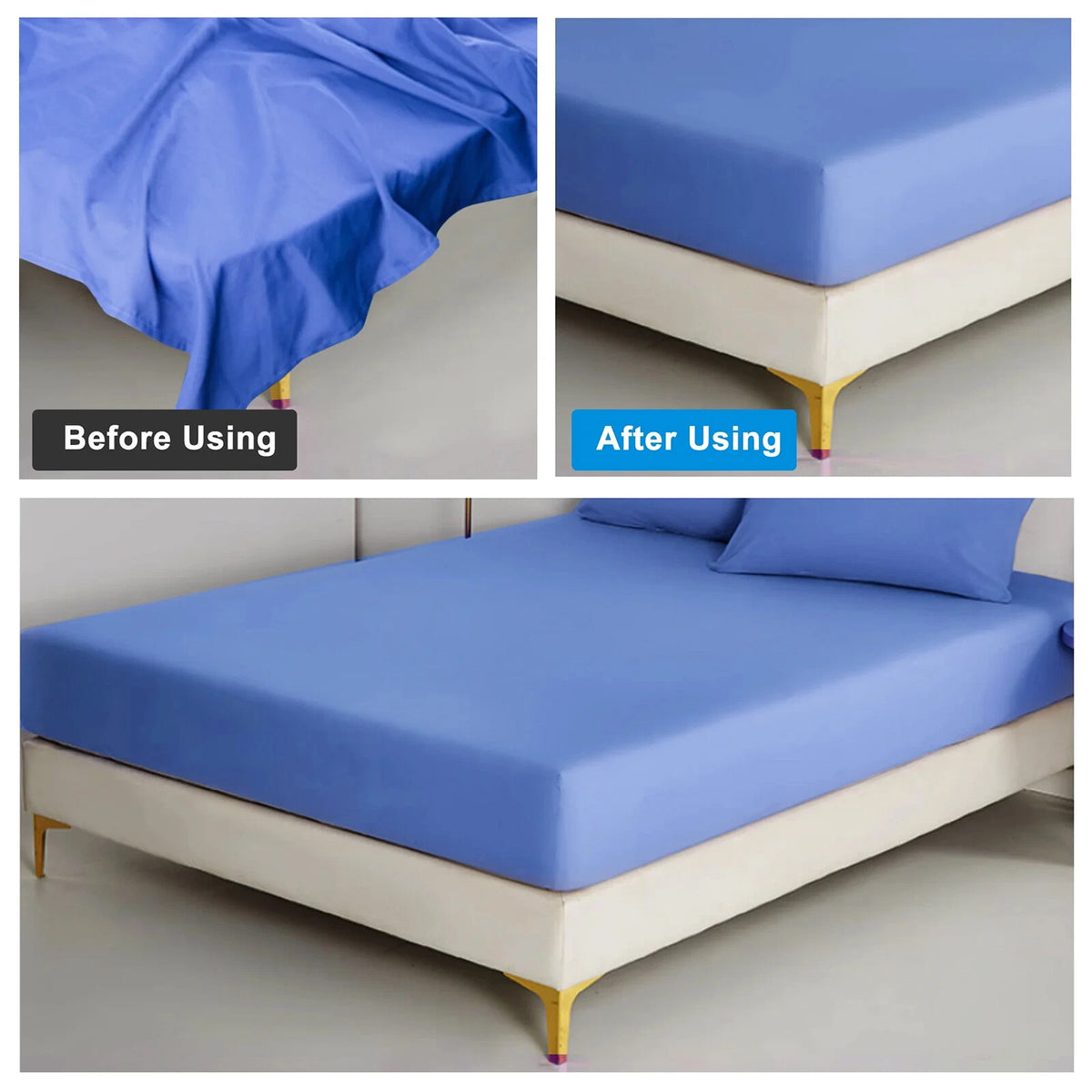 2X Adjustable Bed Fitted Sheet Strap Clips 27.56 in