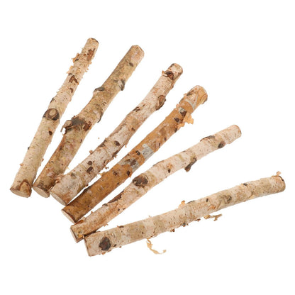 Set of 6 Small Birch Logs for Fireplace Crafts