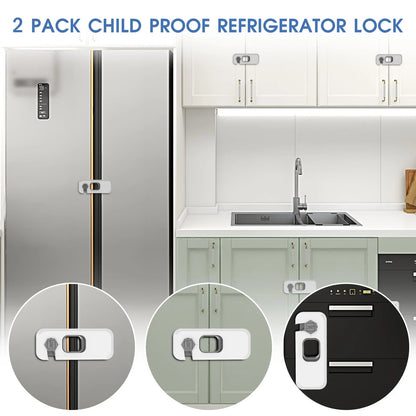 2 Pack Fridge Locks for A-Grey