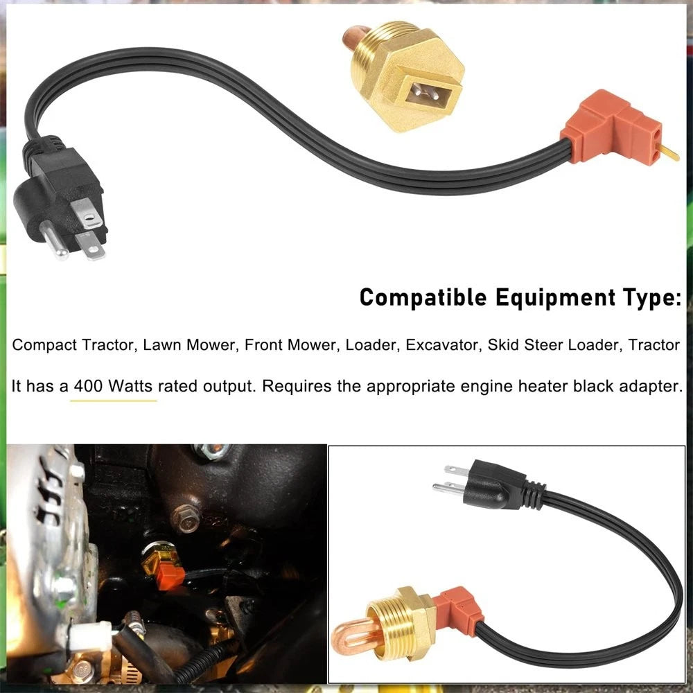 Engine Block Coolant Heater Kit for John Deere Compact Utility Tractor