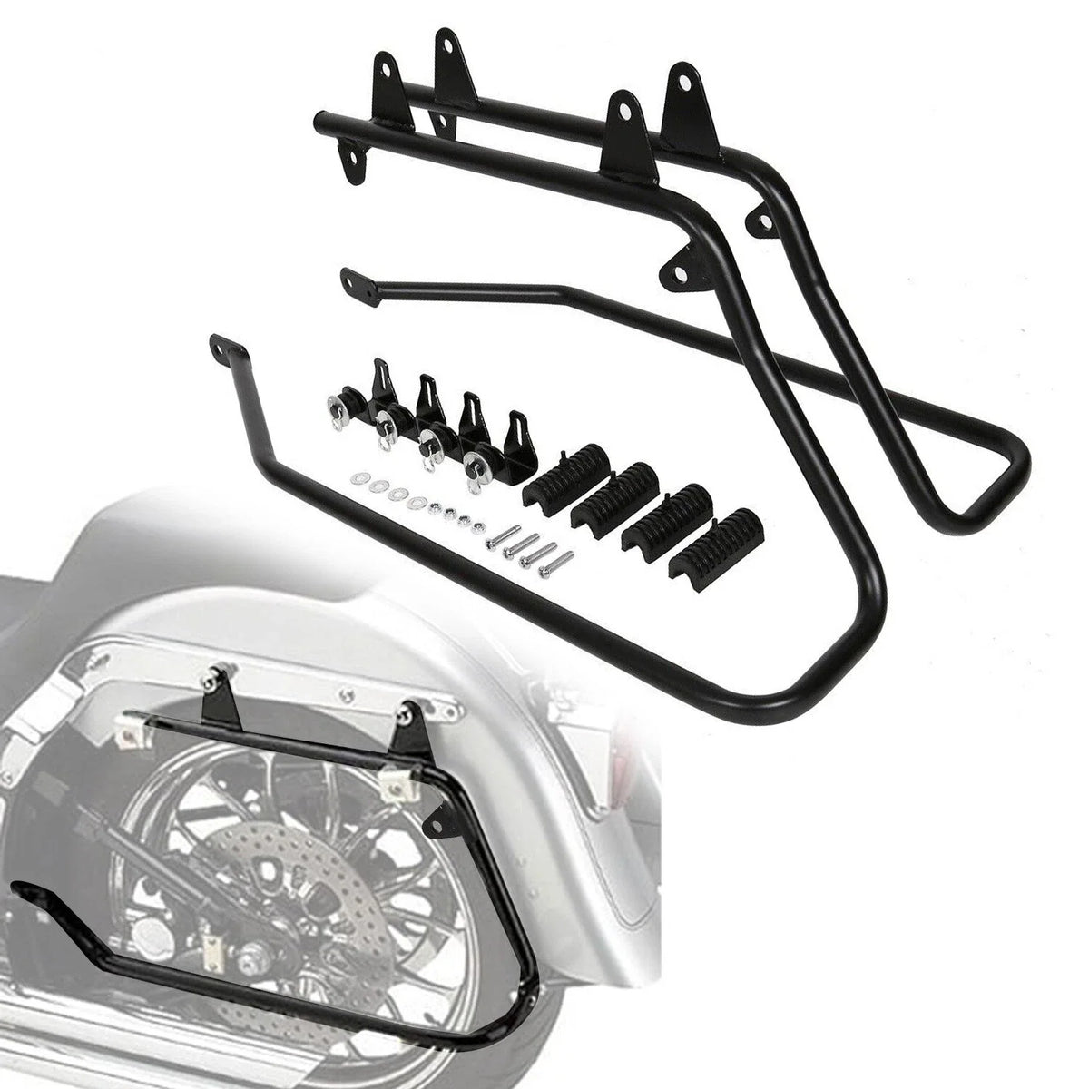 Saddlebag Bracket Kit with Hardware for Harley Softail (1984-2017)