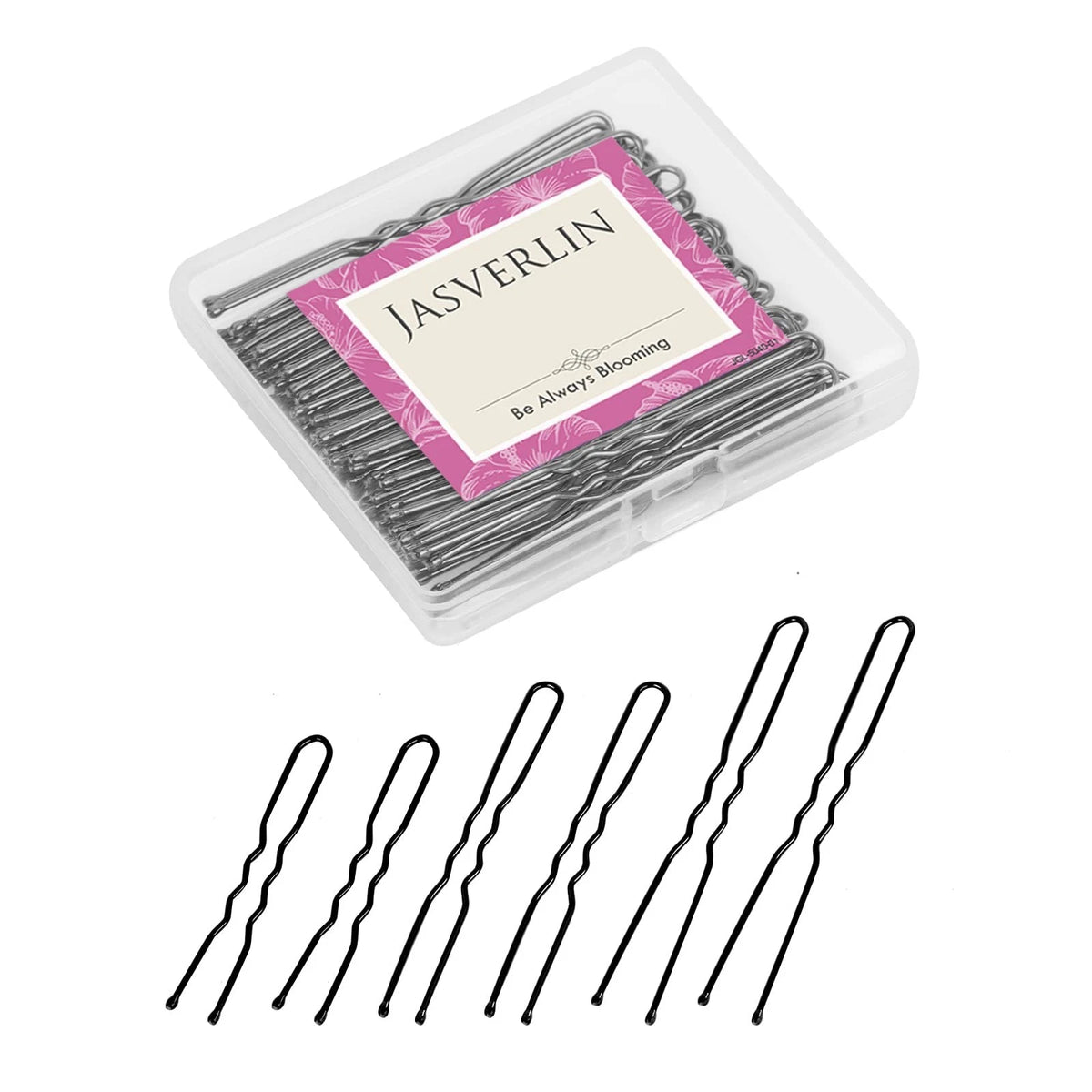 Set of 150 U Shaped Hair Pins for Wedding Updo - Black Assorted Sizes
