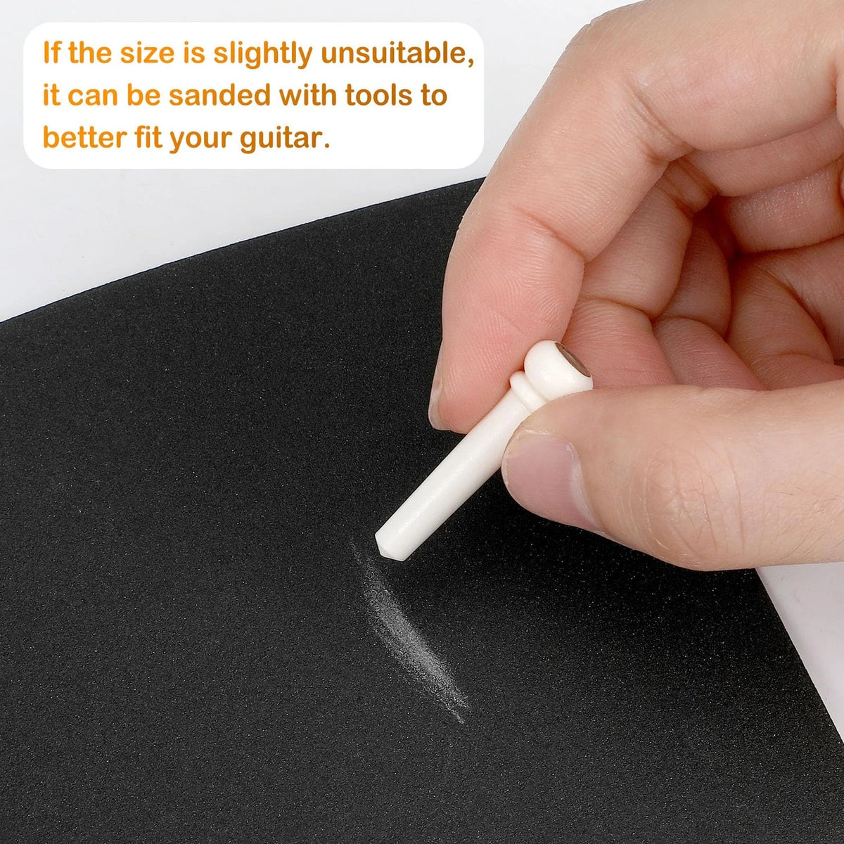 6X Bone Guitar Bridge Pins for Acoustic (White)