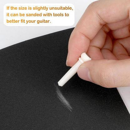 6X Bone Guitar Bridge Pins for Acoustic (White)