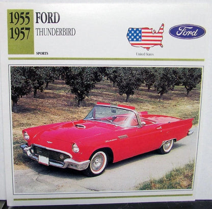 Collectible Photo Specifications Card for Ford Thunderbird (1955–1957)