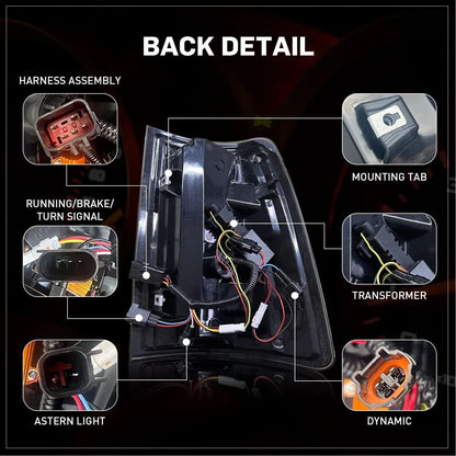 2X Smoke Lens LED Tail Lights for Dodge Ram 1500 2500 3500 (2009–2018)