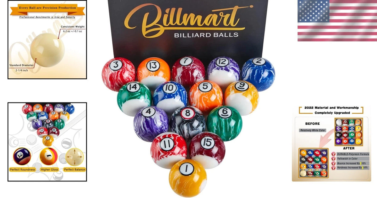 16-Piece Billiard Balls Set for Professional Play