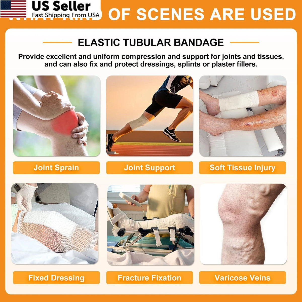 4" Elasticated Tubular Support Bandage for (Size F)