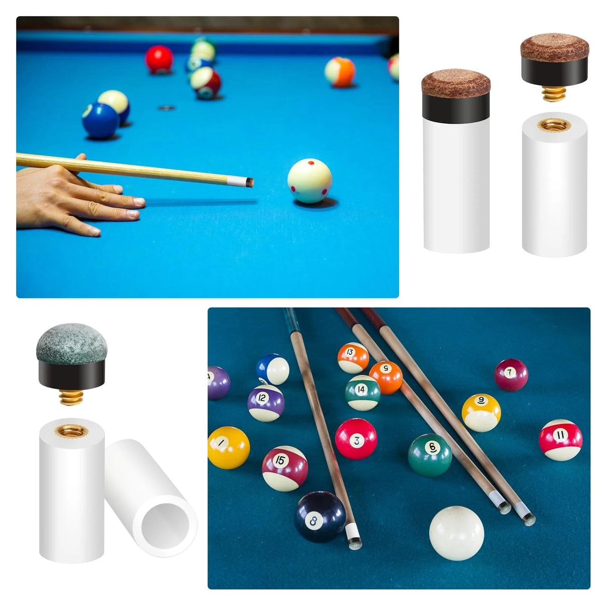 12 PCS Screw on Pool Cue Tips Replacement Kit for Sinsilvie