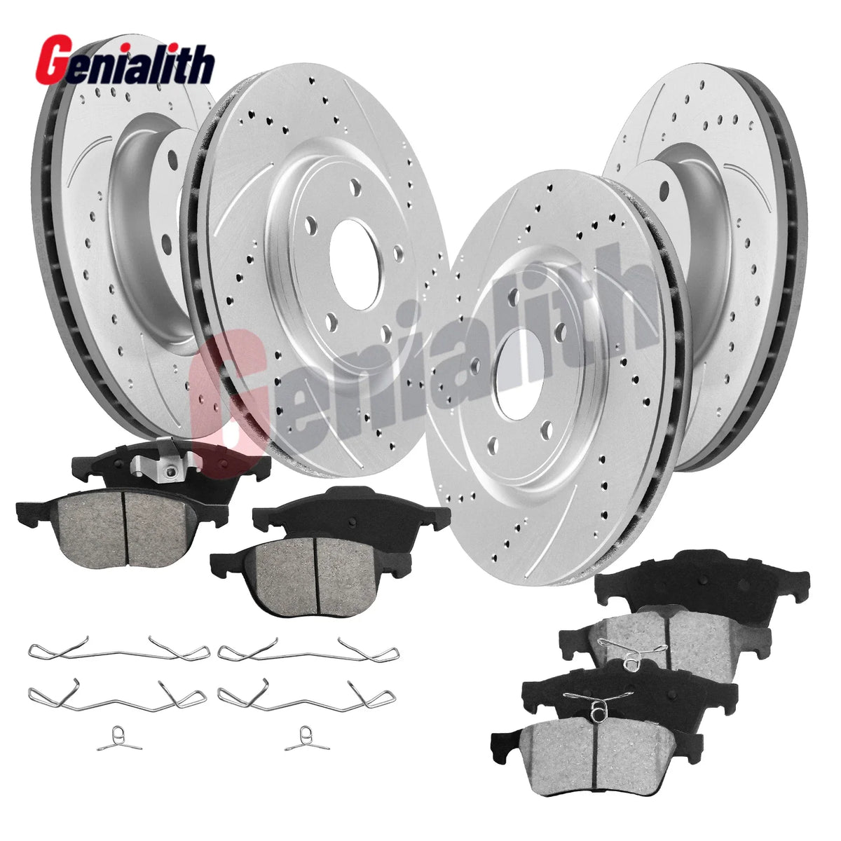 Drilled Rotors and Brake Pads Set for Mazda 3 (2004–2013) Front & Rear